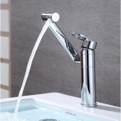 All copper Bathroom faucet 360 degree rotation wash basin counter basin Hot and cold mixer water taps